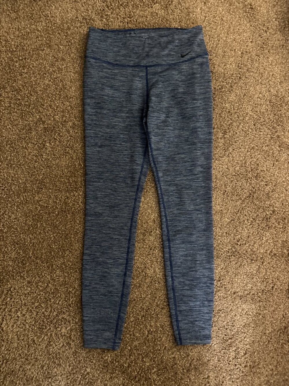 Nike Ten Less Plastic Bottles Blue Space-Dye High-Waist Leggings